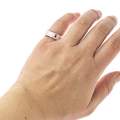 Pink-Enamel-Courage-Strength-Serenity-Ring-on-hand