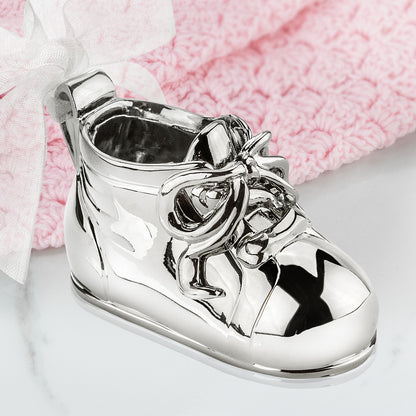 Personalized Silver Plated Baby Bootie or Mary Jane Shoe for Girl or Boy Keepsake Gift