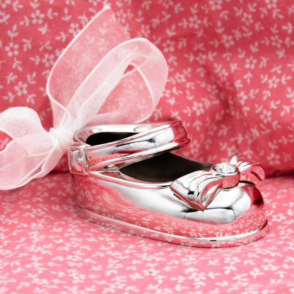 Personalized Silver Plated Baby Bootie or Mary Jane Shoe for Girl or Boy Keepsake Gift