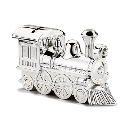 Personalized Silver Plated Train Coin Bank Baby Gift