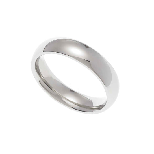 5MM Polished Stainless Steel Dome Men's Wedding Band Ring