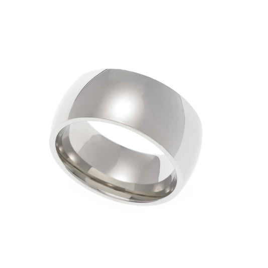 9MM Polished Stainless Steel Dome Men's Wedding Band Ring