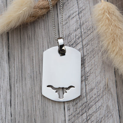 Texas Longhorns Stainless Steel Cut-Out Tag Pendant Necklace