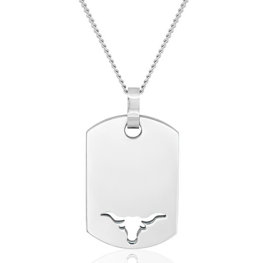 Texas Longhorns Stainless Steel Cut-Out Tag Pendant Necklace