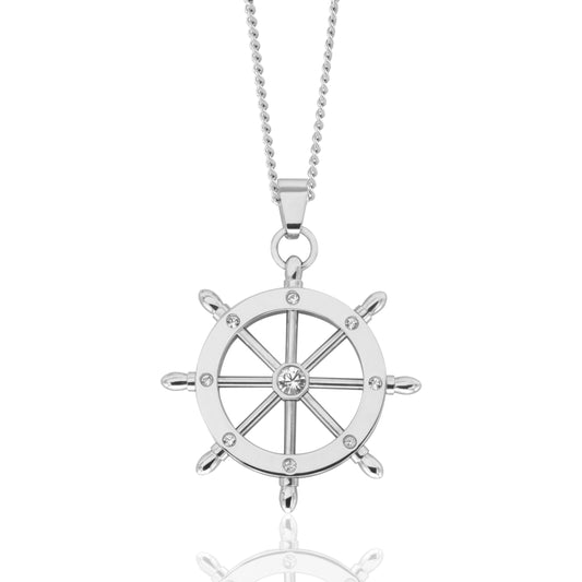 Ship Wheel Pendant Necklace