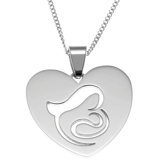 Mother and Baby Cut Out Pendant Necklace