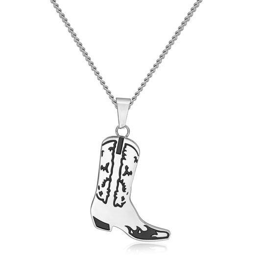Cowgirl Boot Necklace with Engraved Message
