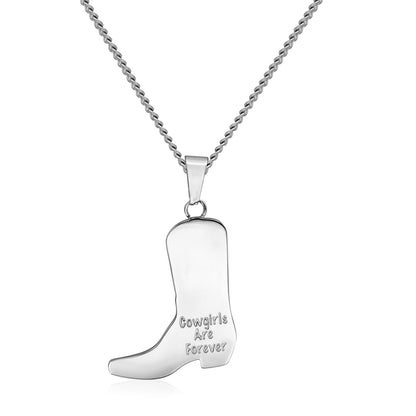 Cowgirl Boot Pendant - Back side