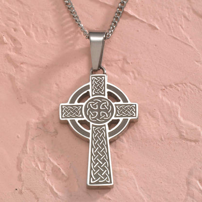 Celtic Cross with Nimbus Pendant Necklace