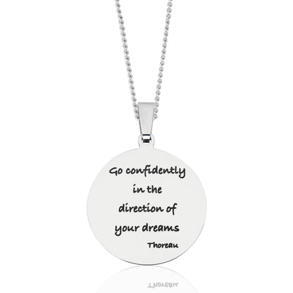 Go Confidently In The Direction of Your Dreams - Compass Pendant Necklace with one Cubic Zirconia stone