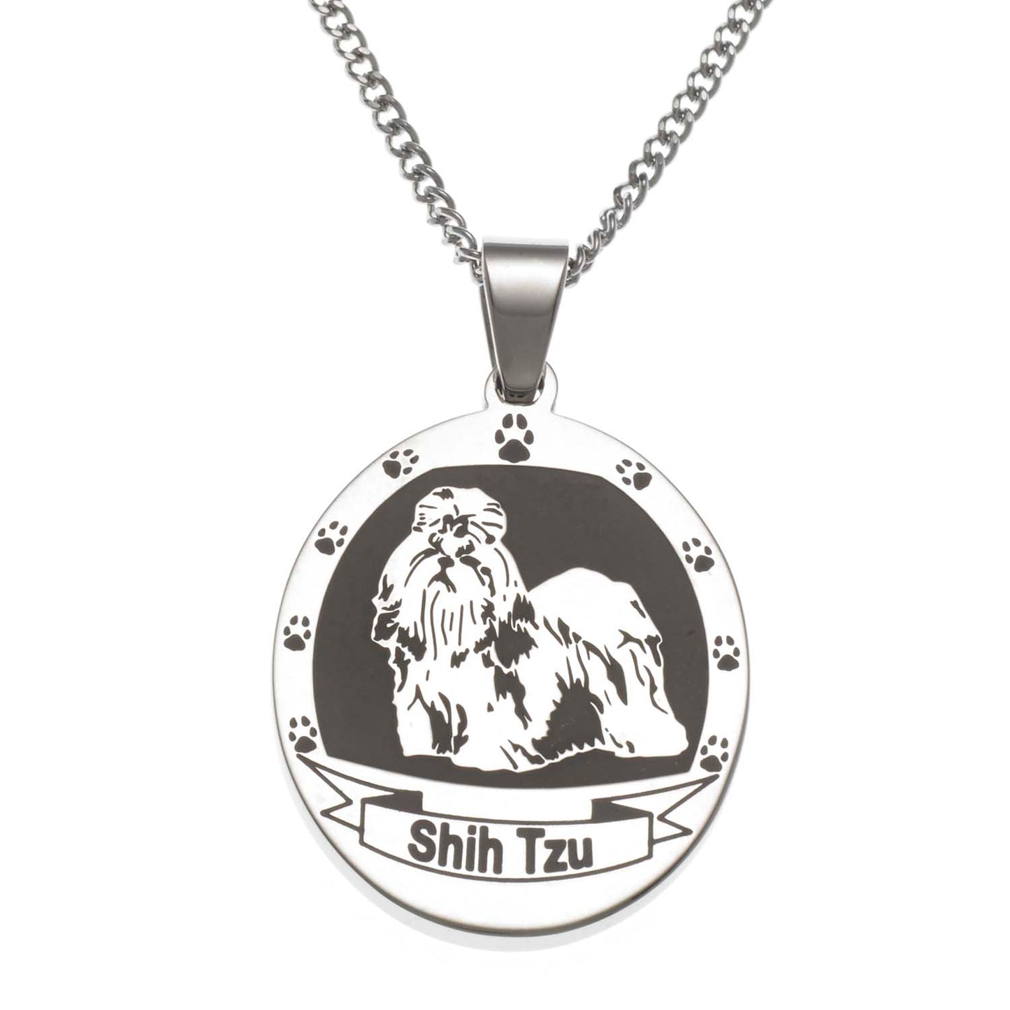 Personalized Dog Breed Pendant Necklace - 10 Popular Breeds Available