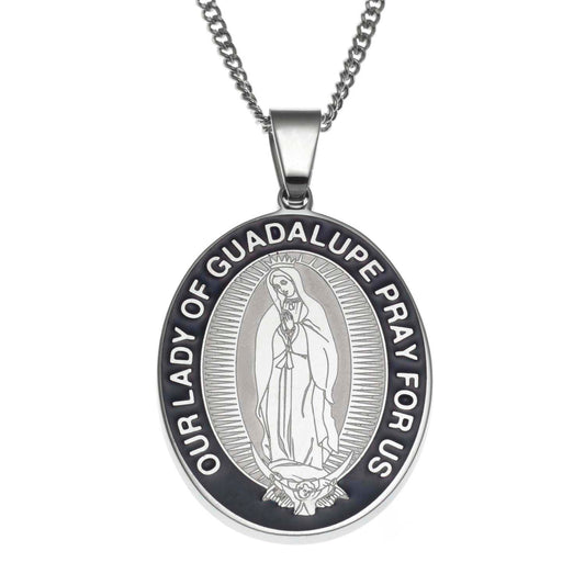 Inspirational Our Lady of Guadalupe Stainless Steel Pendant Necklace - Catholic Jewelry