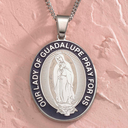 Inspirational Our Lady of Guadalupe Stainless Steel Pendant Necklace - Catholic Jewelry