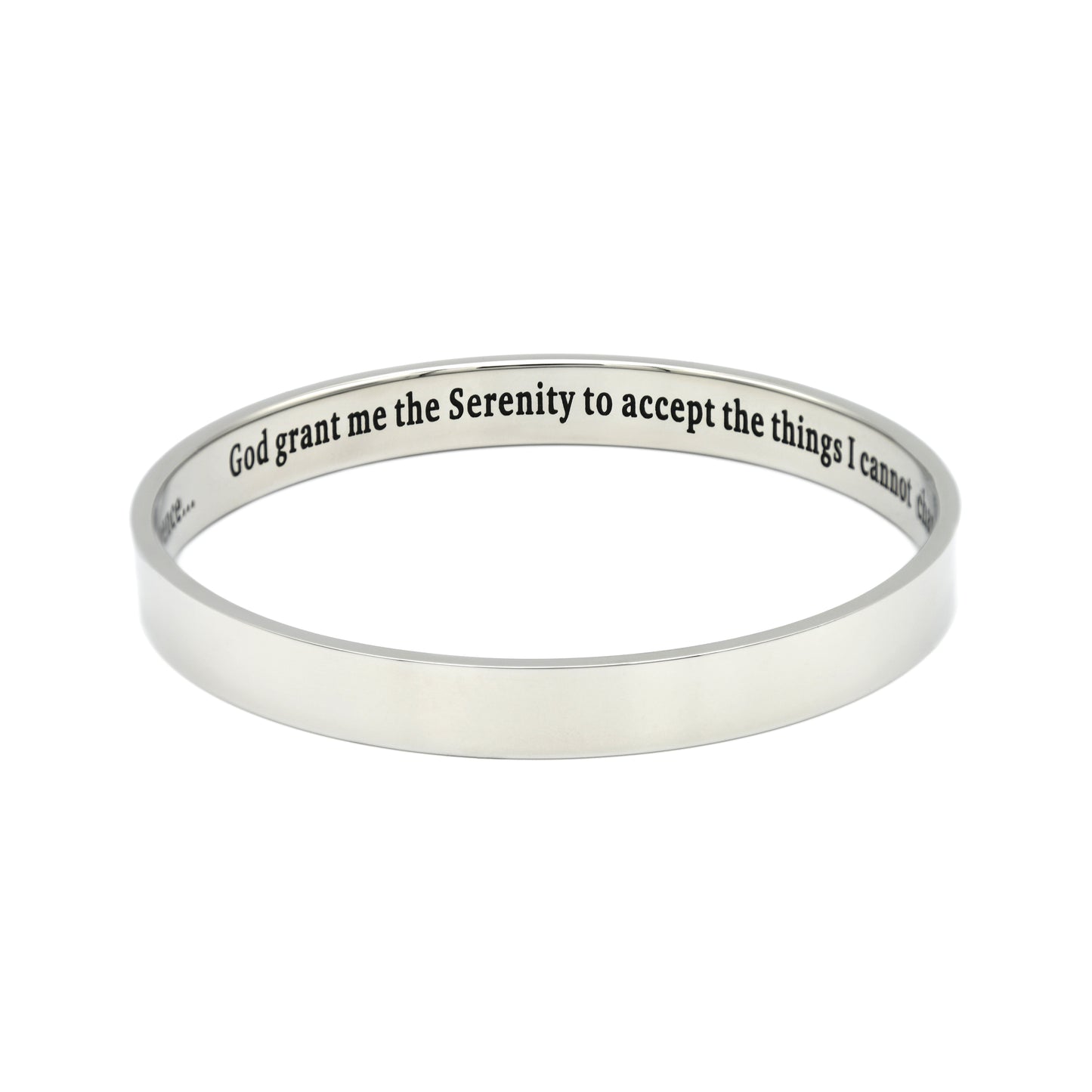 Serenity Prayer Stainless Steel Bangle Bracelet Christian Religious Engraved Bible Verse Spiritual Jewelry for Women