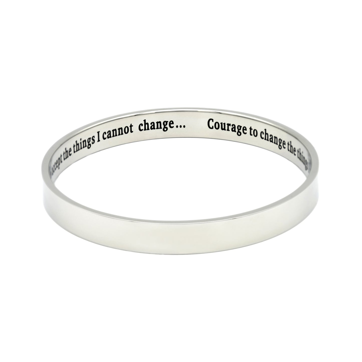 Serenity Prayer Stainless Steel Bangle Bracelet Christian Religious Engraved Bible Verse Spiritual Jewelry for Women