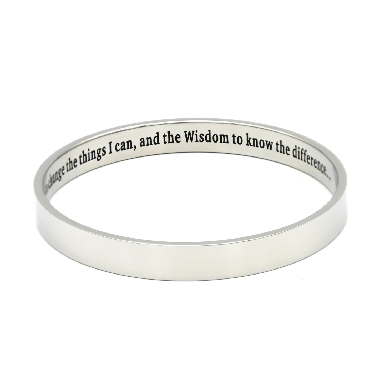 Serenity Prayer Stainless Steel Bangle Bracelet Christian Religious Engraved Bible Verse Spiritual Jewelry for Women