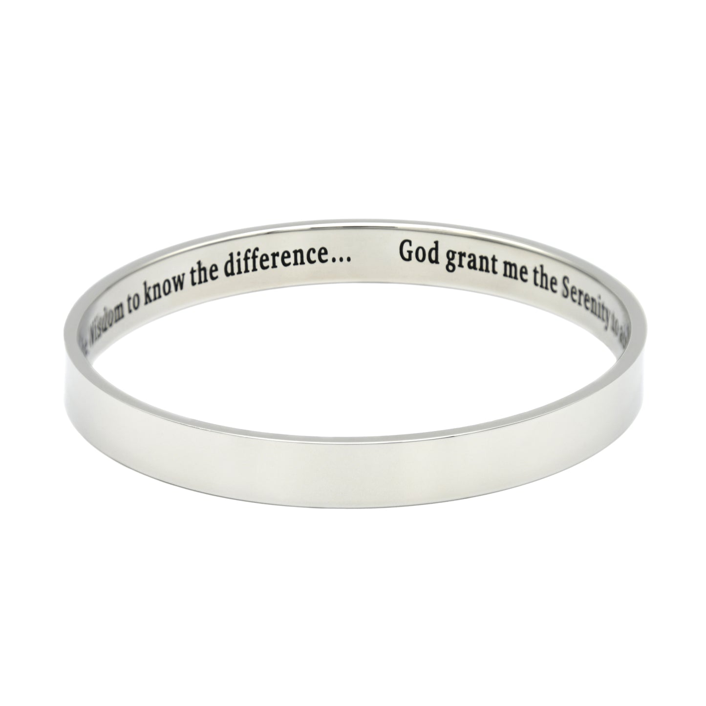 Serenity Prayer Stainless Steel Bangle Bracelet Christian Religious Engraved Bible Verse Spiritual Jewelry for Women