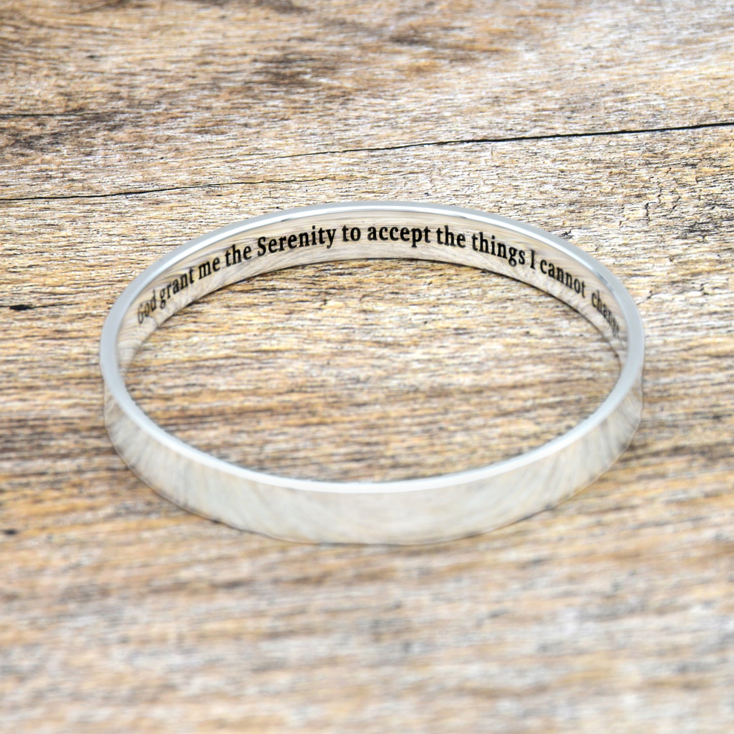 Serenity Prayer Stainless Steel Bangle Bracelet Christian Religious Engraved Bible Verse Spiritual Jewelry for Women