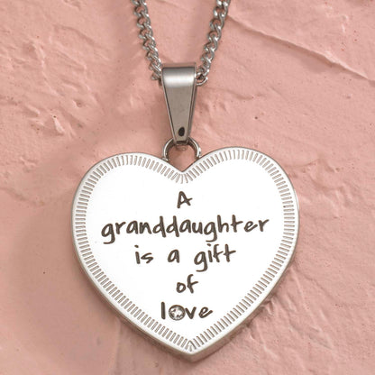 A Granddaughter Heart Pendant Necklace