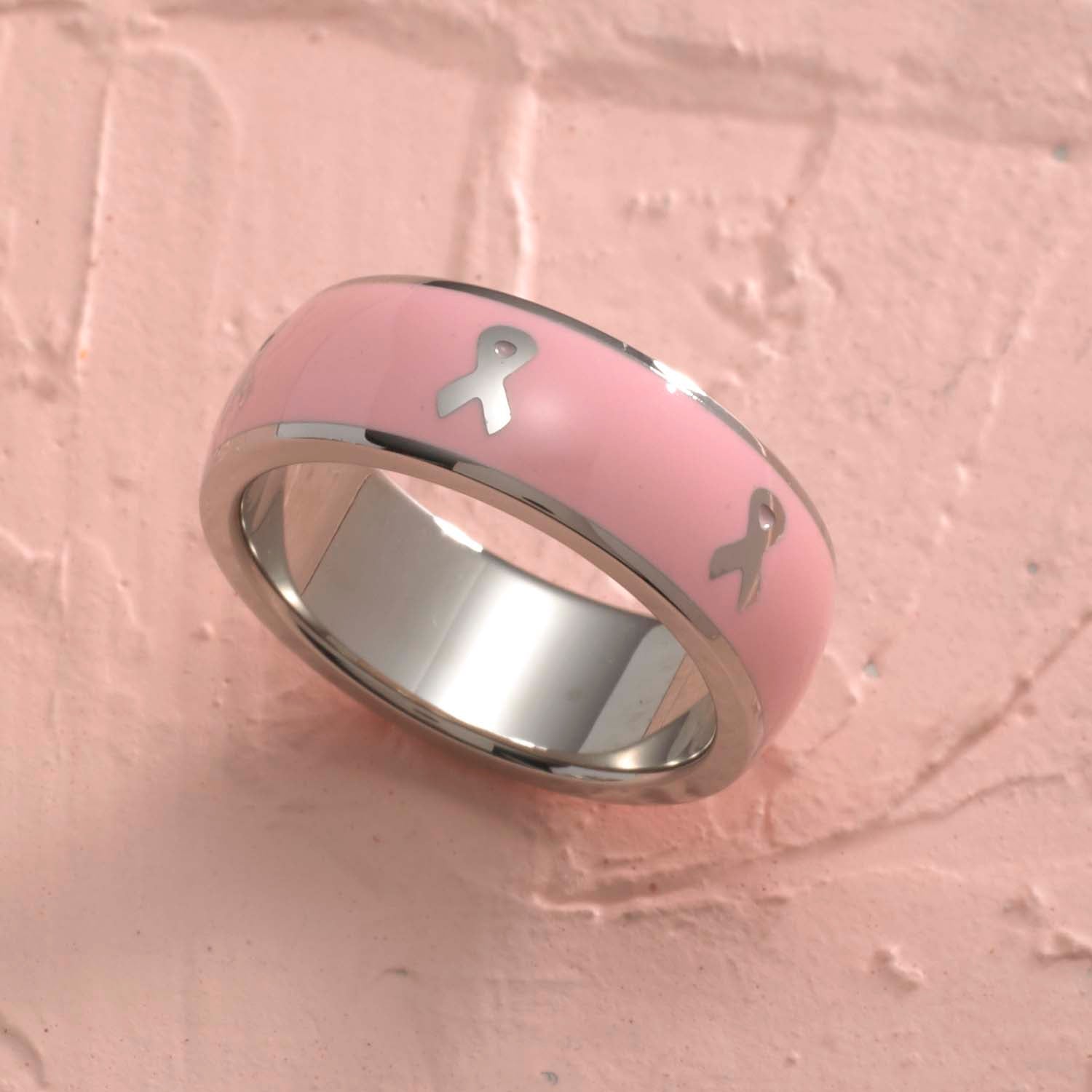 Pink-Enamel-Ribbon-Ring