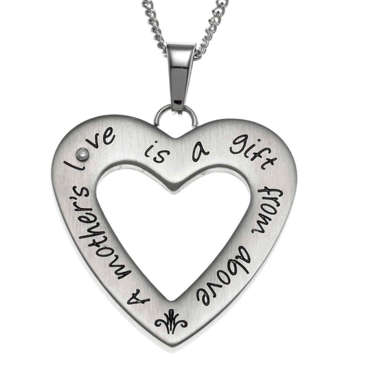 Open Heart Mother's Love Pendant Necklace