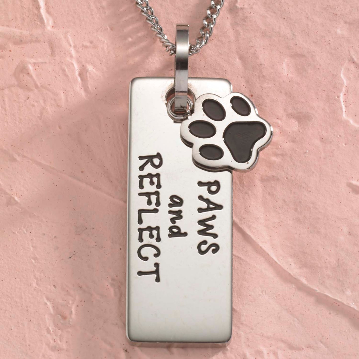 Paws and Reflect Inspirational Pet Memorial Pendant Necklace