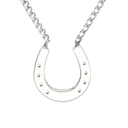 Good Luck Horseshoe Equestrian Pendant Necklace Stainless Steel Lucky Necklace for Women or Men