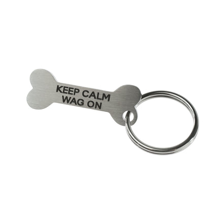 Keep Calm Wag On Key Ring