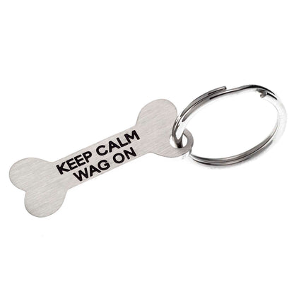 Keep Calm Wag On Key Ring