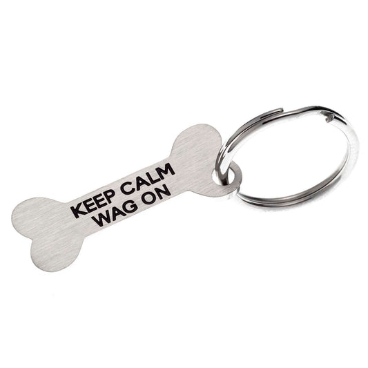 Keep Calm Wag On Key Ring