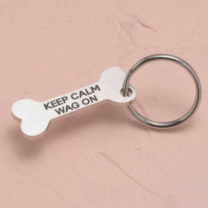 Keep Calm Wag On Key Ring