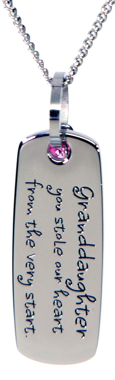 Granddaughter You Stole My Heart Pendant Necklace