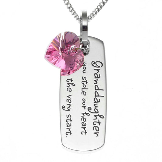 Granddaughter You Stole My Heart Pendant Necklace