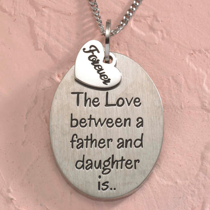 Forever Love Father Daughter Stainless Steel Pendant Necklace