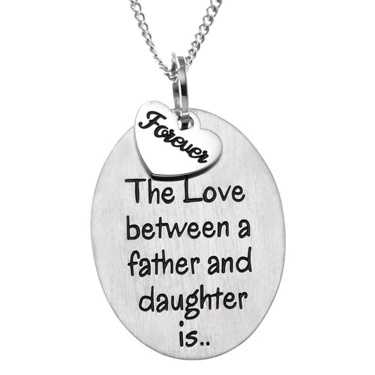 Forever Love Father Daughter Stainless Steel Pendant Necklace