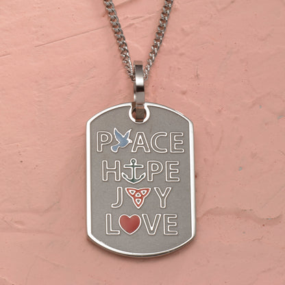 Peace Hope Joy Love Pendant Necklace