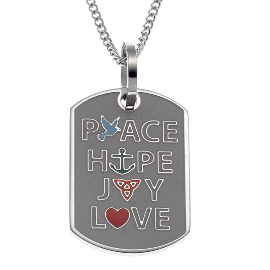 Peace Hope Joy Love Pendant Necklace
