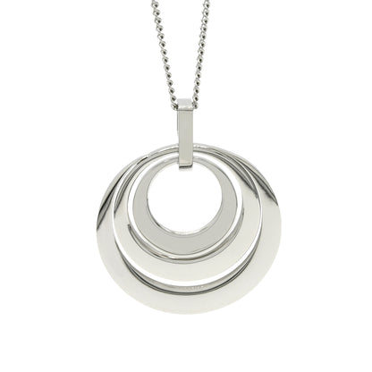 Fashion Circle Pendant Necklace Gift for Women Girls Stainless Steel Jewelry