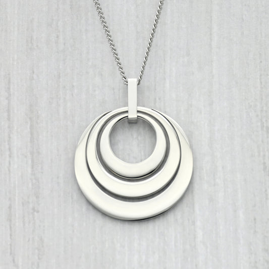 Fashion Circle Pendant Necklace Gift for Women Girls Stainless Steel Jewelry