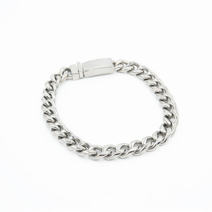 8 mm Cuban Link Chain Bracelet Stainless Steel Jewelry for Men