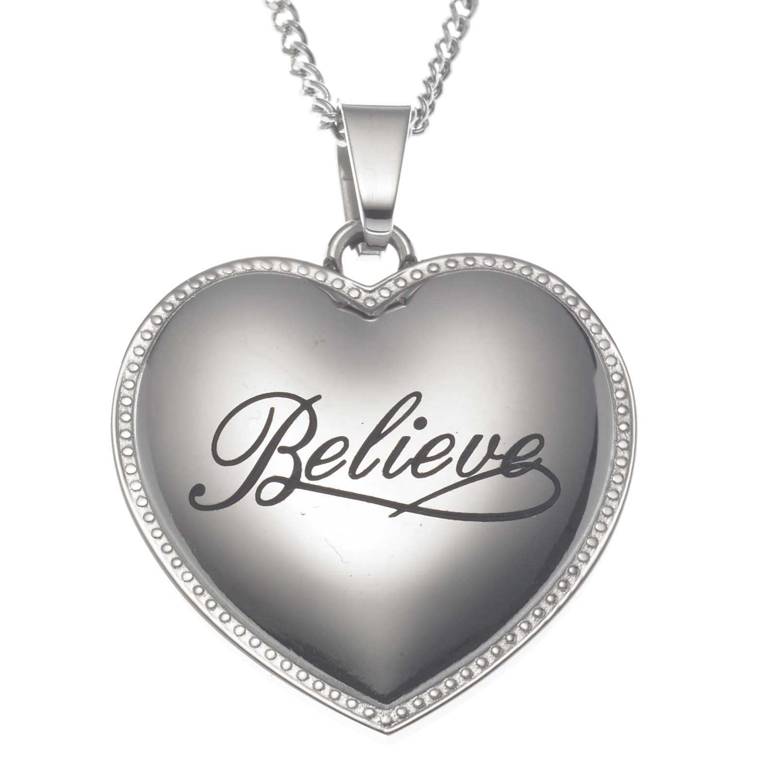 Believe Heart Pendant Necklace Pendants 22 Joyful Sentiments