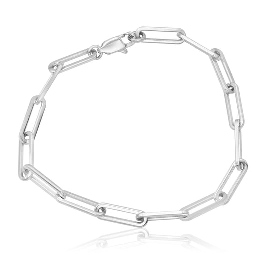 Paper Clip Link Chain Bracelet for Women - Adjustable, Stylish & Versatile Stainless Steel Fashion Jewelry for Women Girls