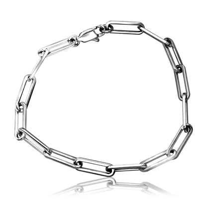 Large Link Stainless Steel Paper Clip Chain Bracelet