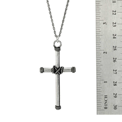 Cross Pendant Necklace With Rope Accents New 10 Joyful Sentiments