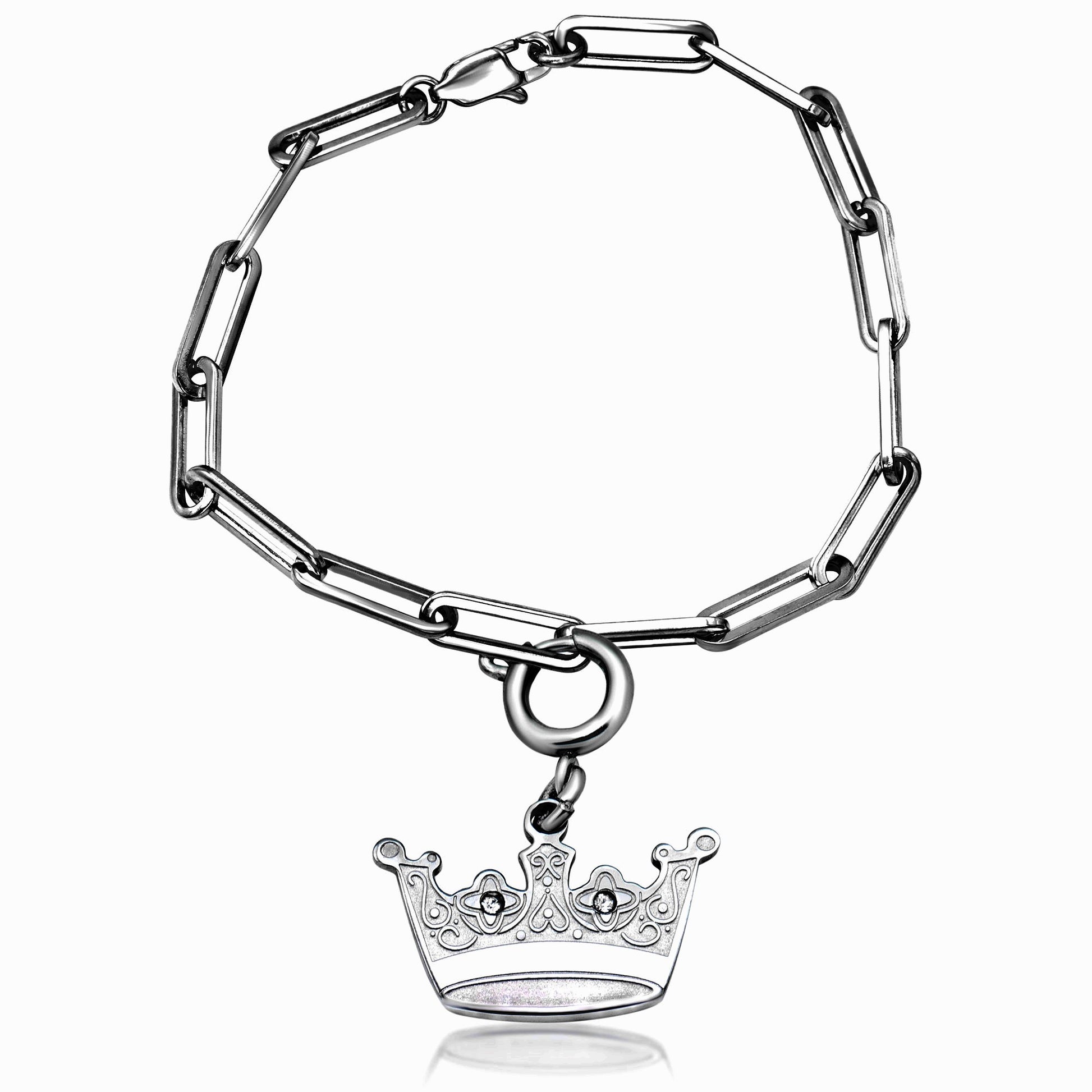 Crown Charm with a Paper Clip Bracelet