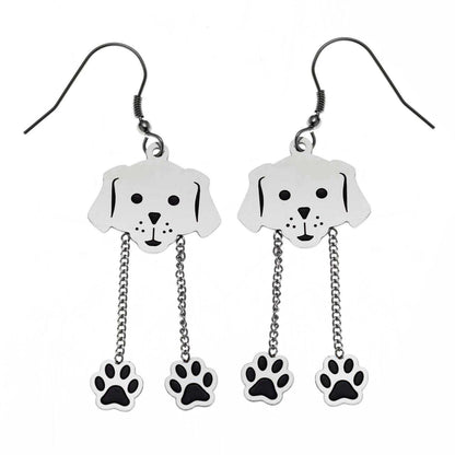 Dog Face Dangling Paws Fish Hook Earrings Earrings 16 Joyful Sentiments