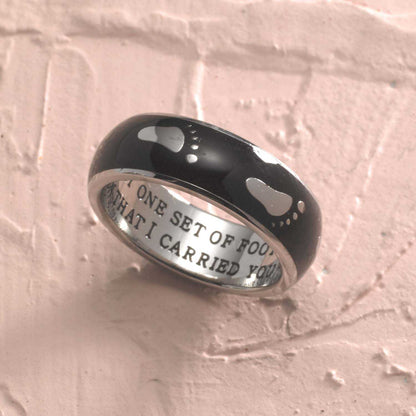 Enamel Footprints Ring Rings 25 Joyful Sentiments