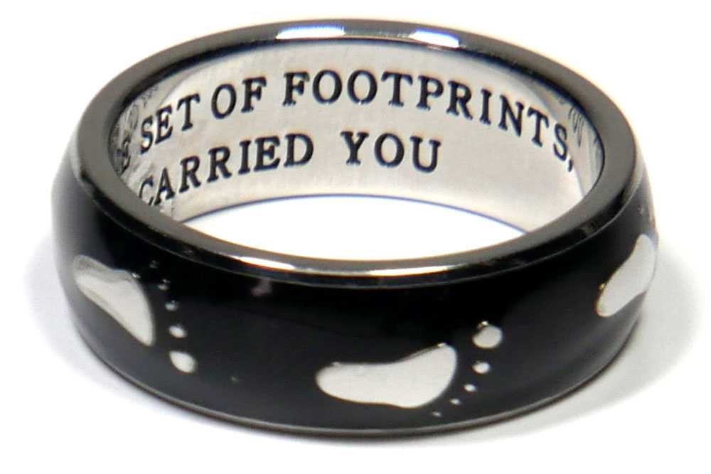 Enamel Footprints Ring Rings 25 Joyful Sentiments