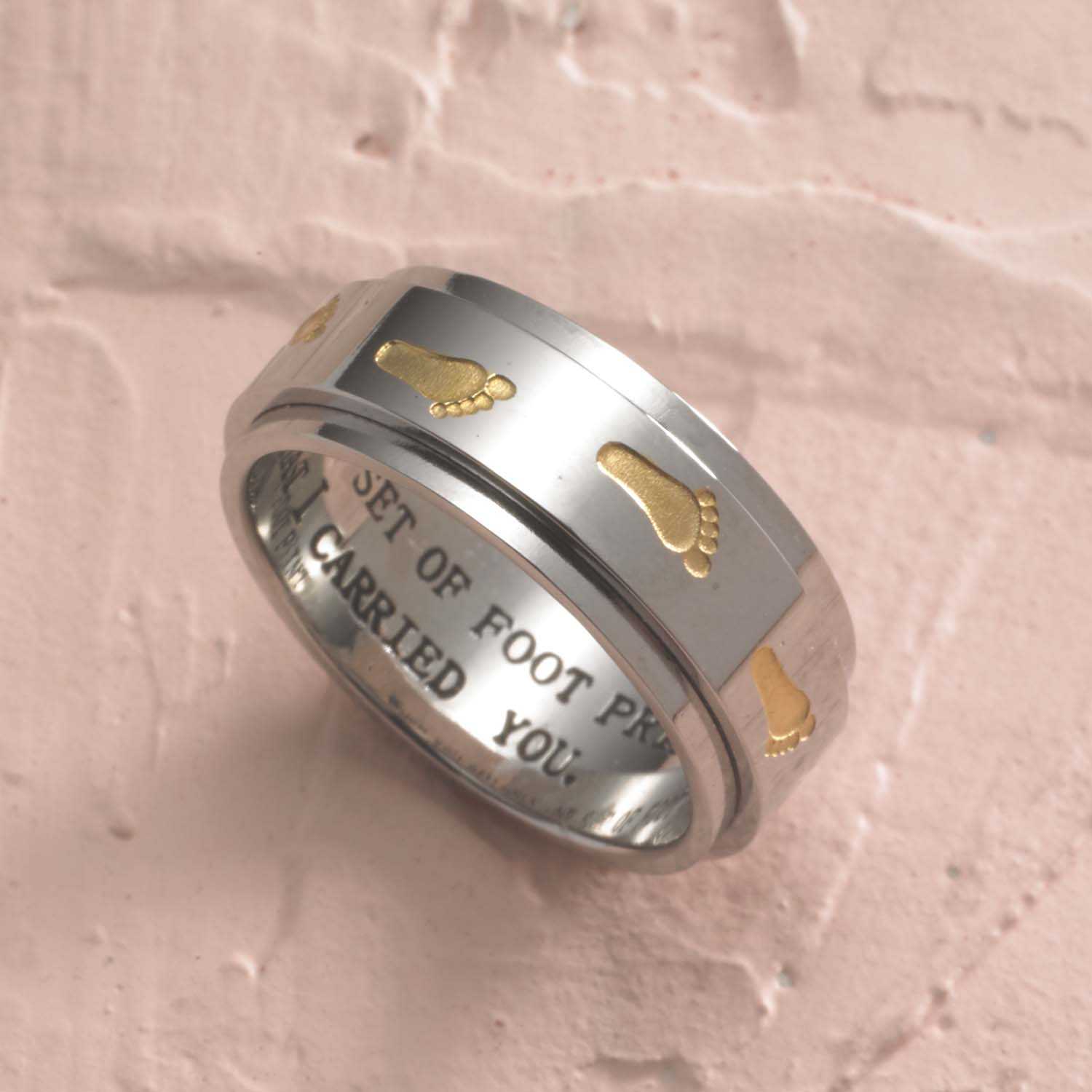 Footprints Spinner Ring Rings 25 Joyful Sentiments