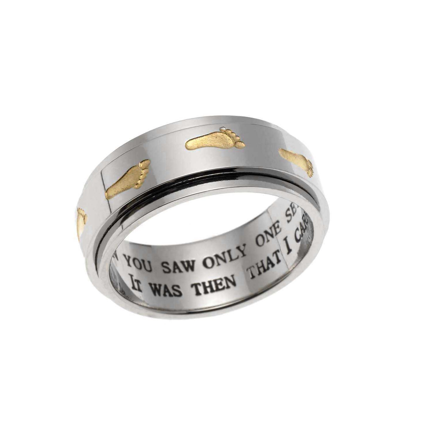 Footprints Spinner Ring Rings 25 Joyful Sentiments